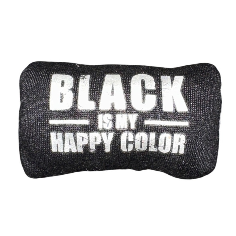 Black Is My Happy Color Novelty Plush Mini Pillow Accessory Black White